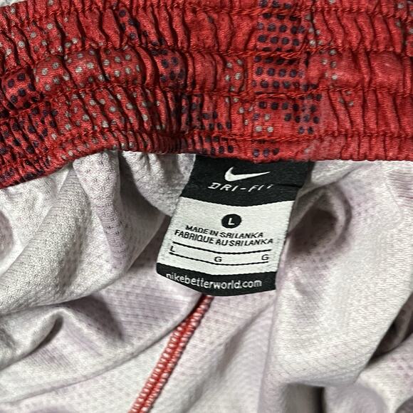 Nike Basketball Shorts Mens L Red Lebron James Geometric Training Drawstring - Picture 10 of 14